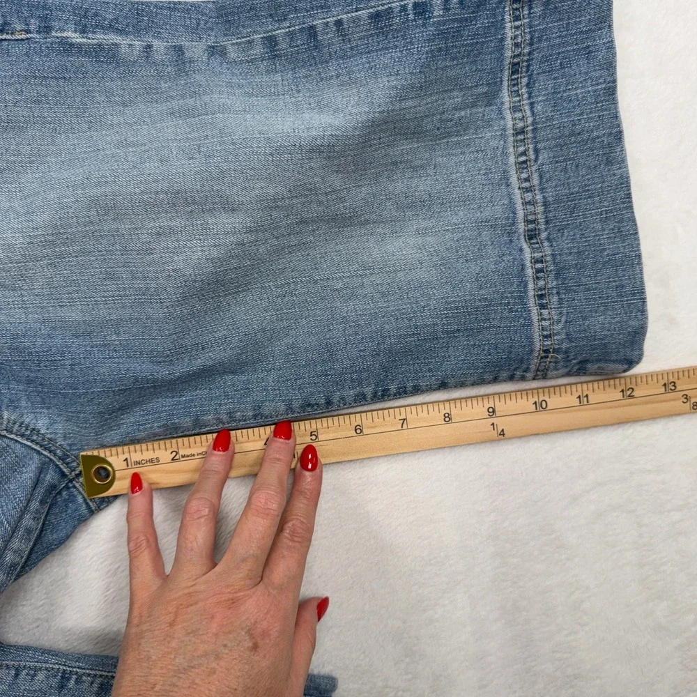 Guess Jeans 28 Bermuda Jorts Shorts Denim Grunge Stretch Cuffed Medium Wash Blue